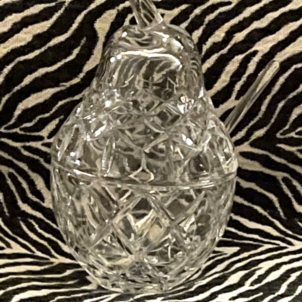 Pear Shaped Jam Dish, Glass Spoon